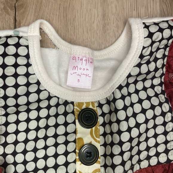 Giggle Moon toddler dress. Red, Black, and White - Picture 2 of 6